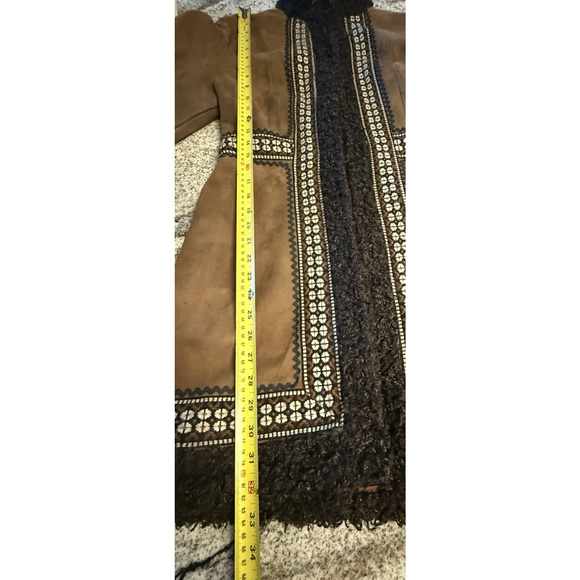 Vintage 70s Leather Penny‎ Lane Coat Embroidered Size S Hippie Boho Dan Di Modes - Picture 15 of 16